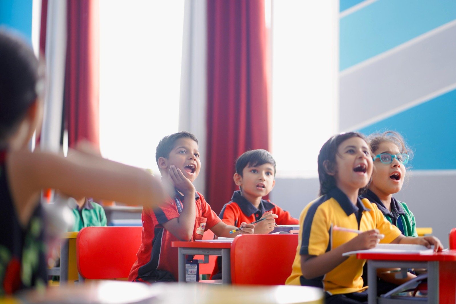 Interactive classroom learning and teacher guidance at JP International School