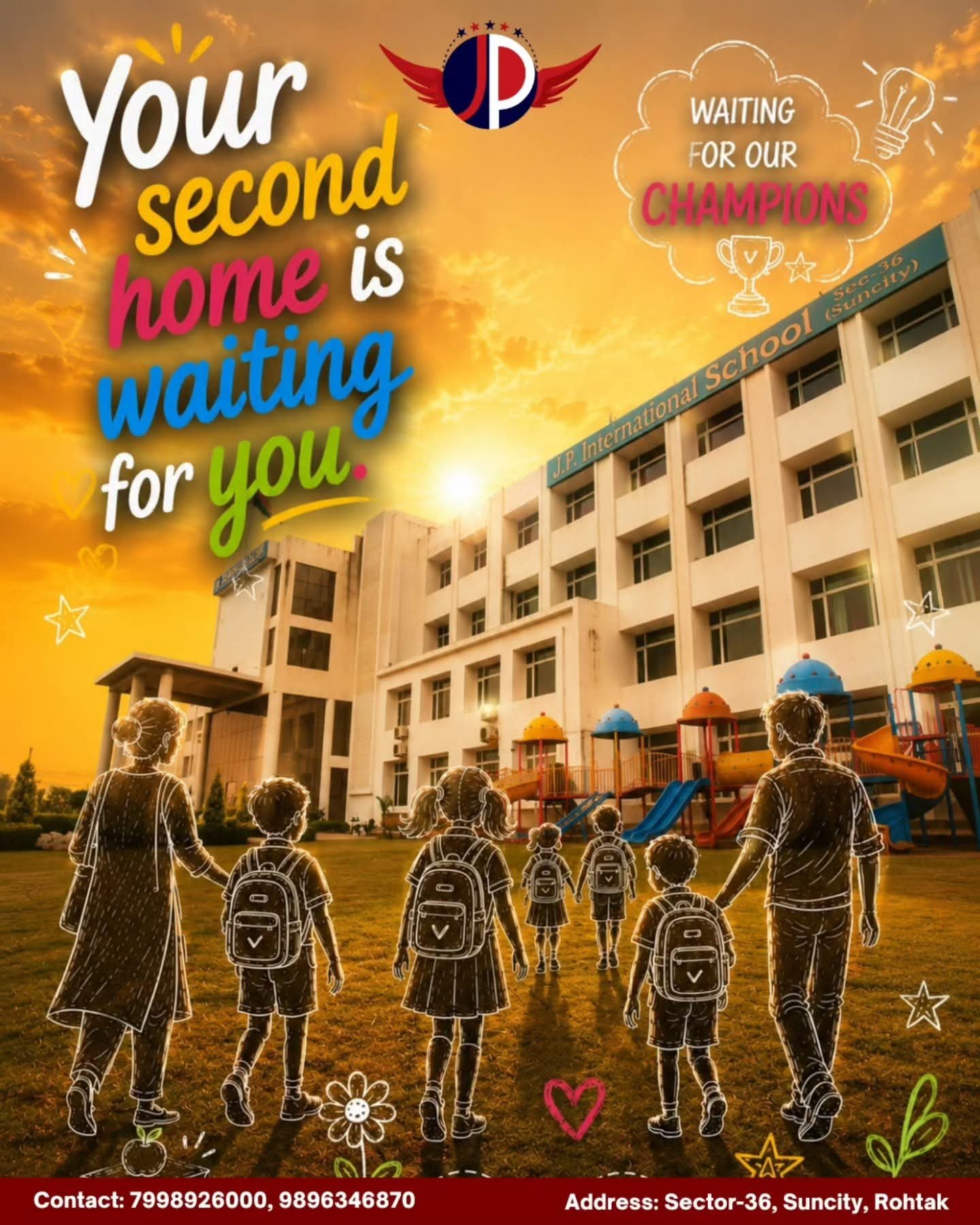 Students and Teachers at JP International School Rohtak