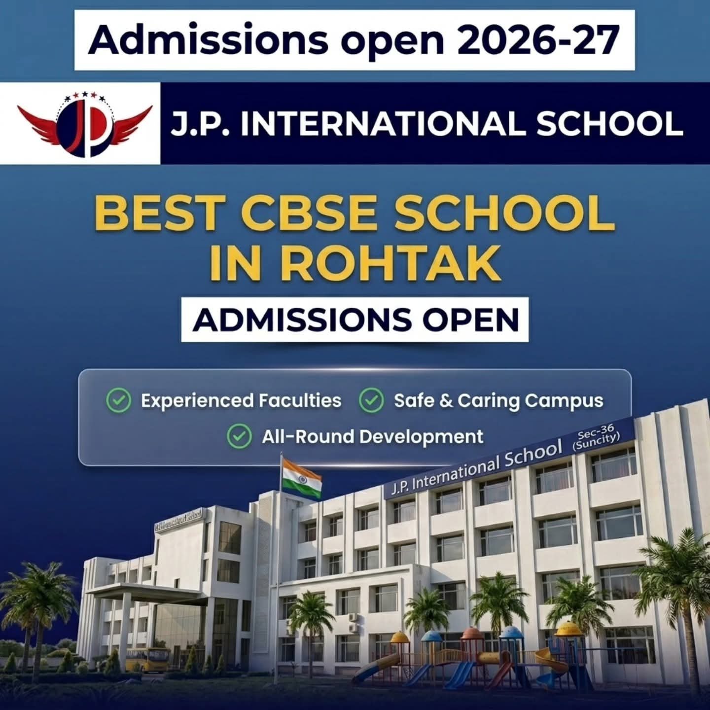 Sports and Co-curricular Activities at JP International School Students participating in outdoor sports and athletics at JP International School Rohtak